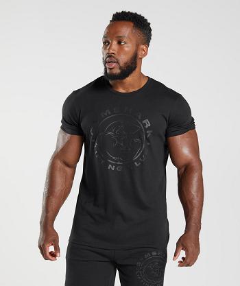 Pánské T Shirts Gymshark Legacy Černé | CZ 2471HAP